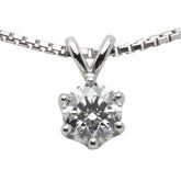 Pt900 プラチナ Pt850 プラチナ ダイヤ0.315ct プチ ネックレス レディース 【中古】